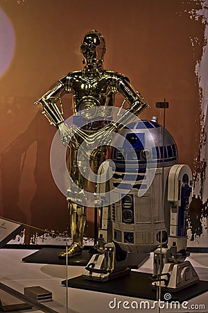 Starwars Exhibit C3PO & R2D2 Editorial Stock Photo