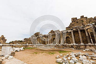 State Agora in Side, Turkey Stock Photo