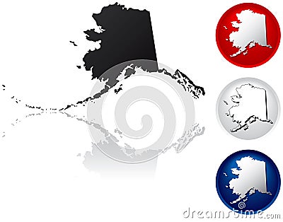 State of Alaska Icons Vector Illustration