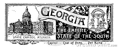 The state banner of Georgia vintage illustration Vector Illustration