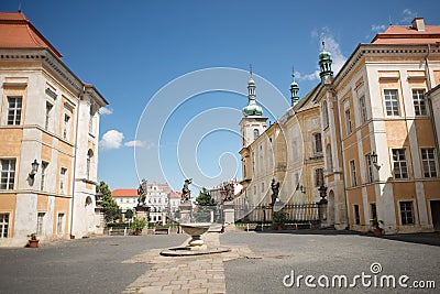 State castle chateau Duchcov inner courtyard, Czech Stock Photo