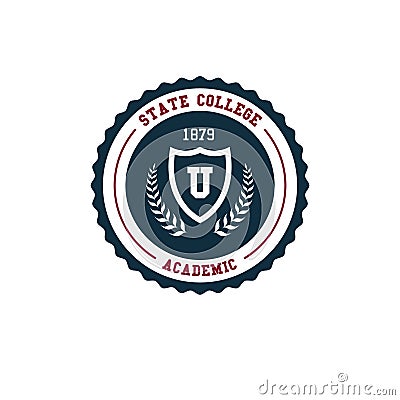 State college academic design Vector Illustration