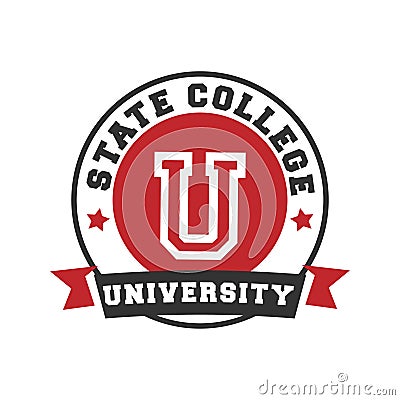 state college university logo element. Vector illustration decorative design Vector Illustration