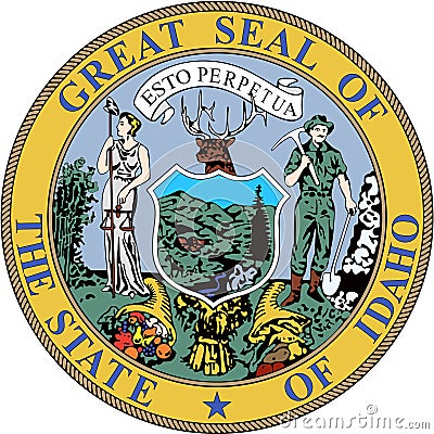State Emblem of Idaho. USA. America Stock Photo