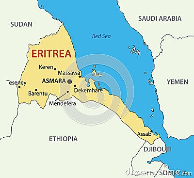 State of Eritrea - map - vector Vector Illustration