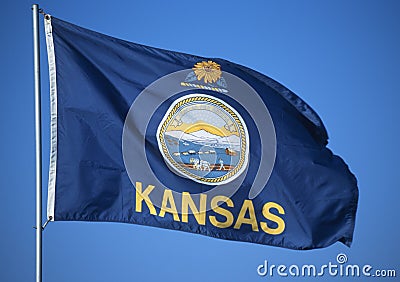 State Flag of Kansas Stock Photo