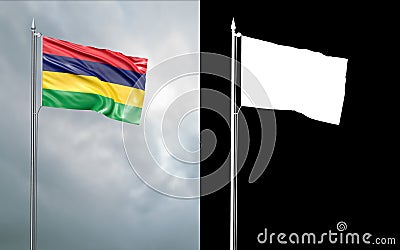 State flag of the Republic of Mauritius with alpha channel Cartoon Illustration