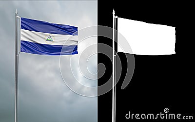 State flag of the Republic of Nicaragua with alpha channel Cartoon Illustration