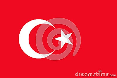 State flag of Turkey. Official Turkish flag vector icon. Vector Illustration