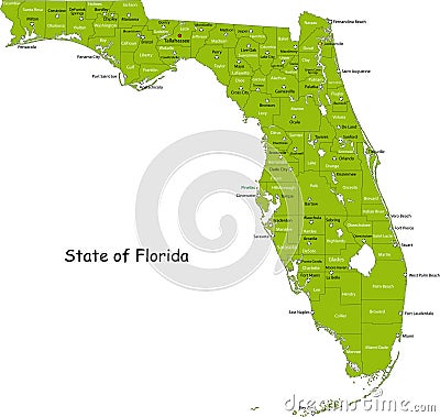 State of Florida Cartoon Illustration