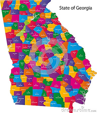 State of Georgia Cartoon Illustration