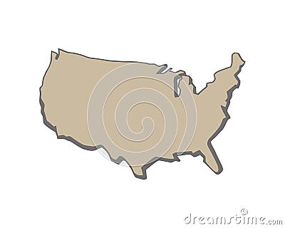 State map vector. Blank gray similar USA map isolated on white background. United States of America country. Vector template for Vector Illustration
