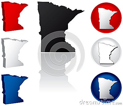 State of Minnesota Icons Vector Illustration