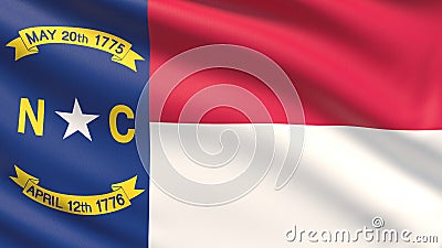 State of North Carolina flag. Flags of the states of USA. Stock Photo