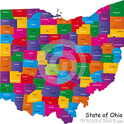 State of Ohio Cartoon Illustration
