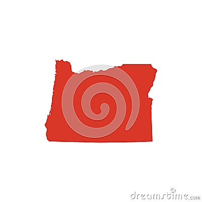 State of Oregon vector map silhouette. OR state shape icon. Outline contour map of Oregon. Vector Illustration