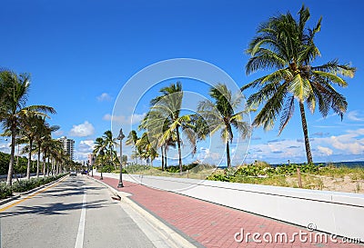 State Road A1A on Fort Lauderdale Beach Stock Photo