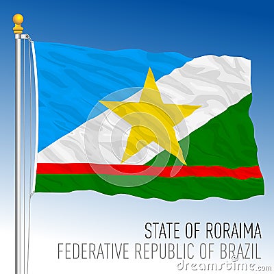 State of Roraima, official regional flag, Brazil Vector Illustration