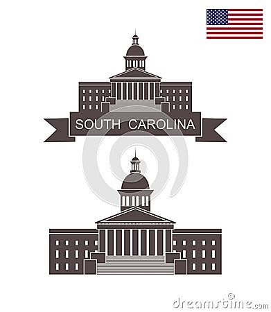 South Carolina State House Vector Illustration