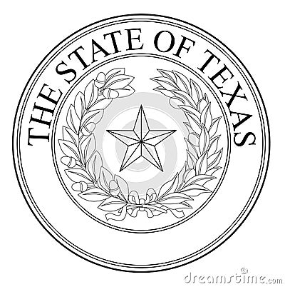 The State Of Texas Seal Vector Illustration