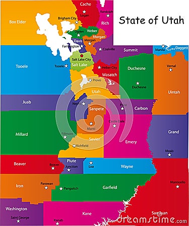 State of Utah Cartoon Illustration