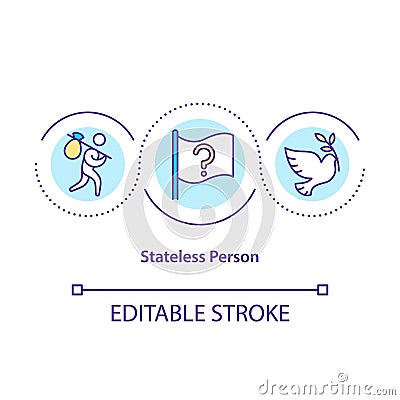 Stateless person concept icon Vector Illustration