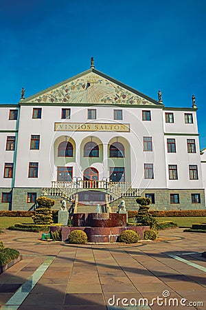 Stately facade of Salton Winery building Editorial Stock Photo