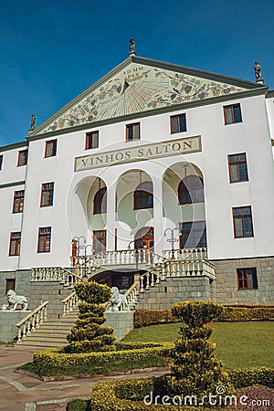 Stately facade of Salton Winery building Editorial Stock Photo