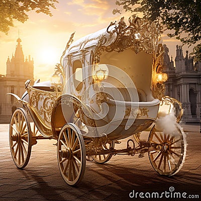 Stately Rides: Horse-drawn Carriages as Symbol of Power Stock Photo