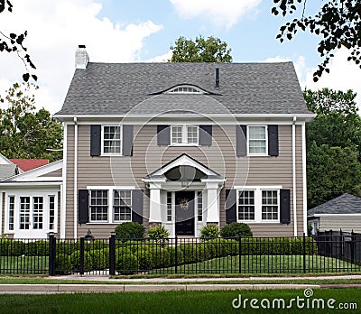 Stately Two Story House Stock Photo