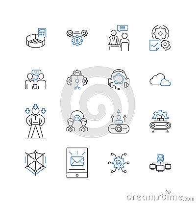 Statement line icons collection. Assertion, Claim, Declaration, Proposal, Affirmation, Pronouncement, Position vector Vector Illustration