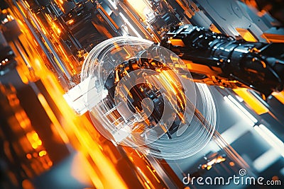 A stateoftheart car is being built by advanced robots inside a factory Stock Photo