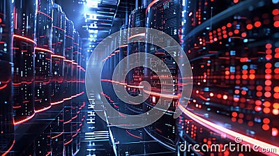 A stateoftheart facility resembling a spaceship tapping into the immense processing power needed for data mining Stock Photo