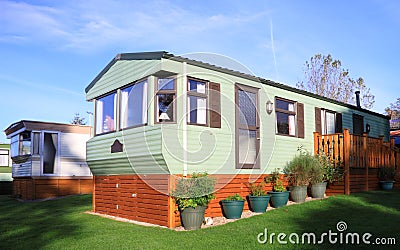 Static caravan Stock Photo