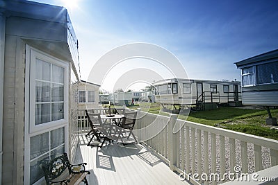 Static caravan Stock Photo