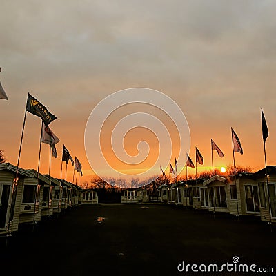 Static Caravan Stock Photo