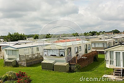 Static Caravan Trailer Park, England Stock Photo