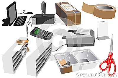 Station accessories object tool cartoon clip art isolate Stock Photo