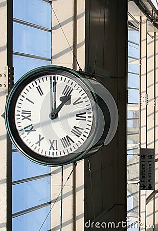 Station clock Stock Photo