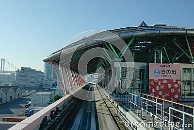 The station of skytrain to Odaiba island, Toyko Editorial Stock Photo