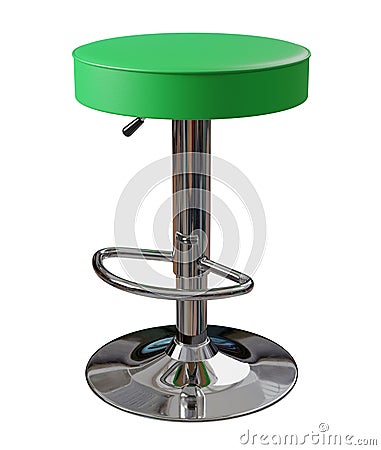 Green bar stool isolated on white background Stock Photo