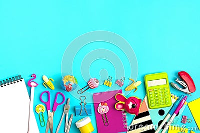 Stationary, back to school,summer time, creativity and education concept Stock Photo