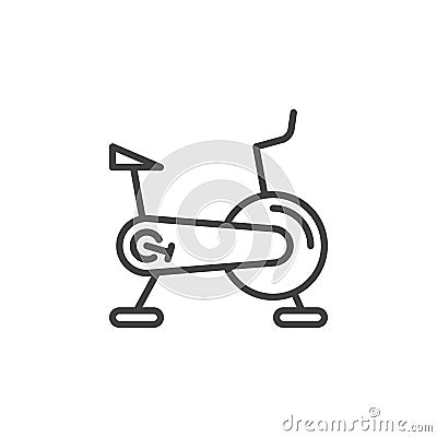 Stationary bicycle, Exercise Bike line icon, outline vector sign Vector Illustration