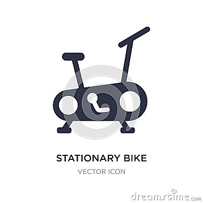 stationary bike icon on white background. Simple element illustration from Health and medical concept Vector Illustration