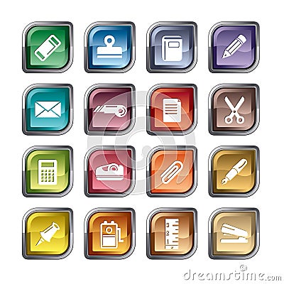 Stationary Icons Stock Photo