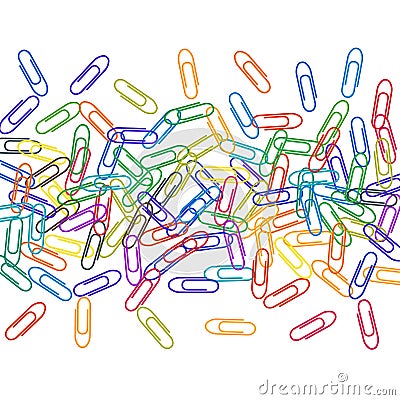 Stationary paperclips isolated on white background Vector Illustration