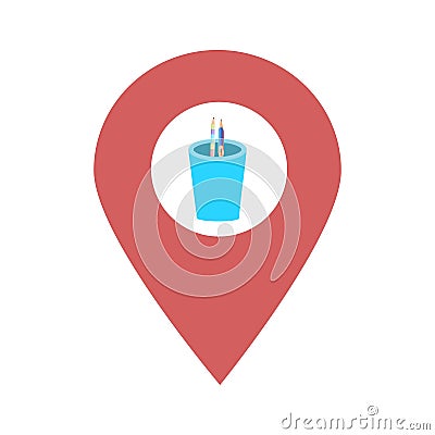 Stationary store location map pin pointer icon. Element of map point for mobile concept and web apps. Icon for website design and Stock Photo