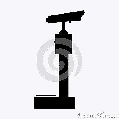 Stationary telescoping or binocular optical tower coin-operated rotating viewer Vector Illustration