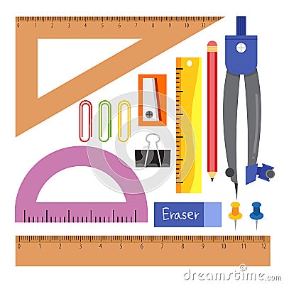 Stationary vector collection design Vector Illustration