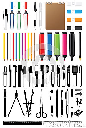 Stationery collection vector Vector Illustration